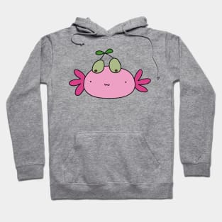 Olive Axolotl Face Hoodie